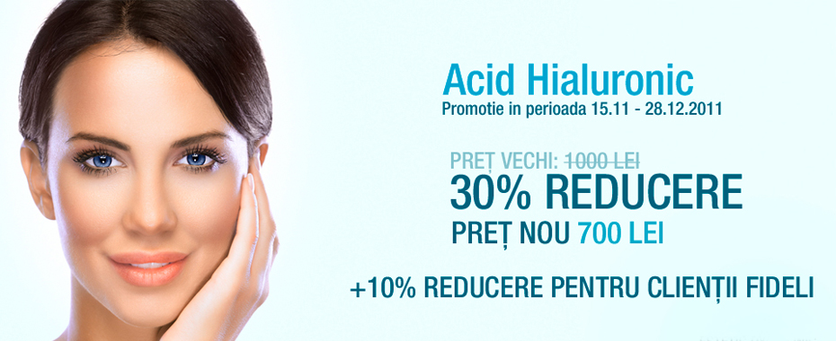 30% reducere la acid hialuronic
